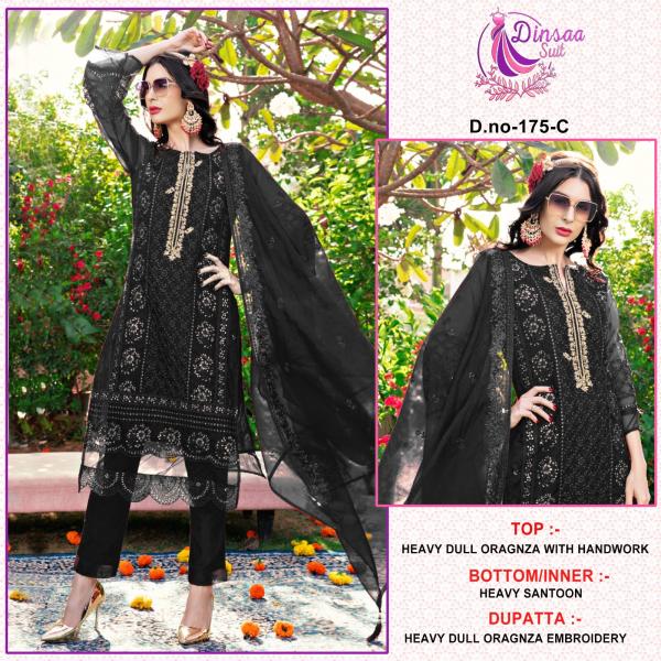 Dinsaa 175 Occasional Organza Designer Pakistani Suit Collection